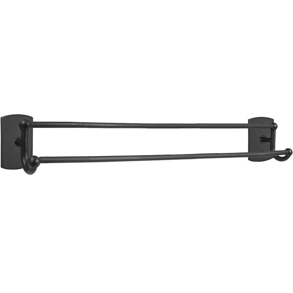 30" Towel Bar with #4 Rose in Flat Black Bronze
