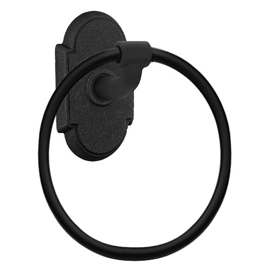 #1 Arched Towel Ring in Flat Black Steel