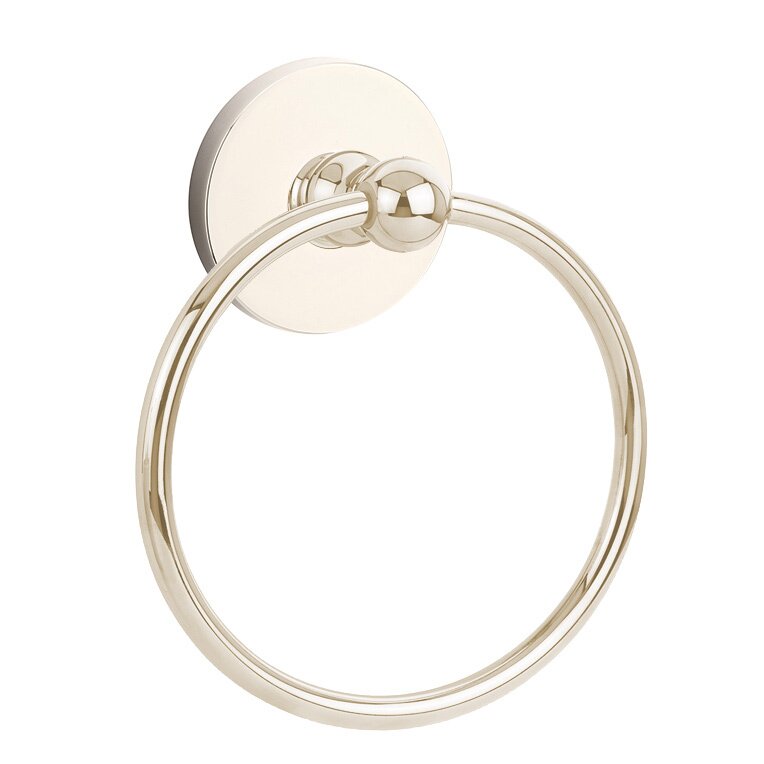 Small Disk Towel Ring in Lifetime Polished Nickel