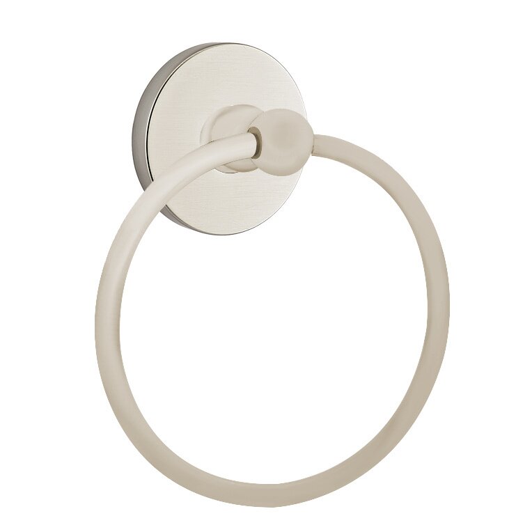 Small Disk Towel Ring in Satin Nickel