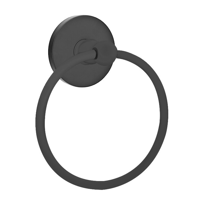 Small Disk Towel Ring in Flat Black