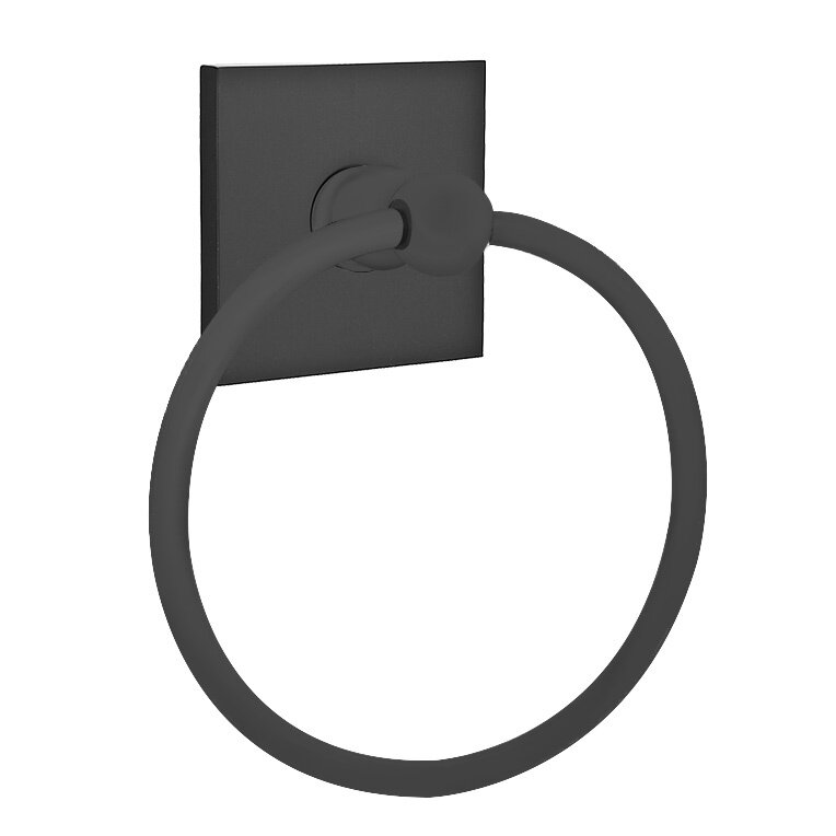 Square Towel Ring in Flat Black