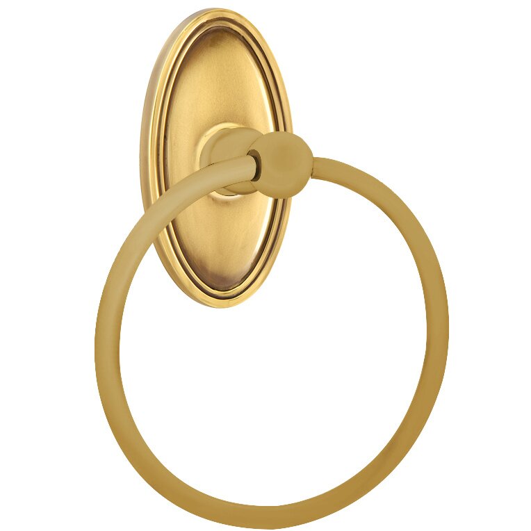 Oval Towel Ring in French Antique Brass