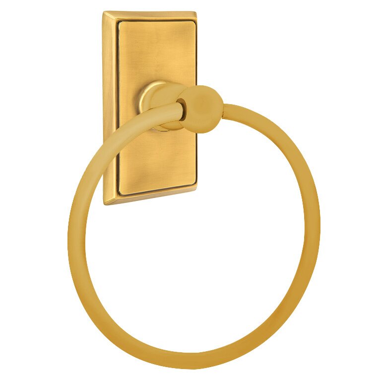 Rectangular Towel Ring in French Antique Brass