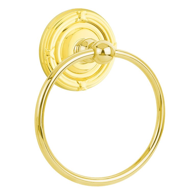 Ribbon & Reed Towel Ring in Lifetime Brass