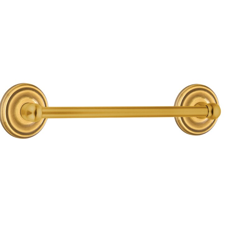 18" Single Towel Bar with Regular Rose in French Antique Brass
