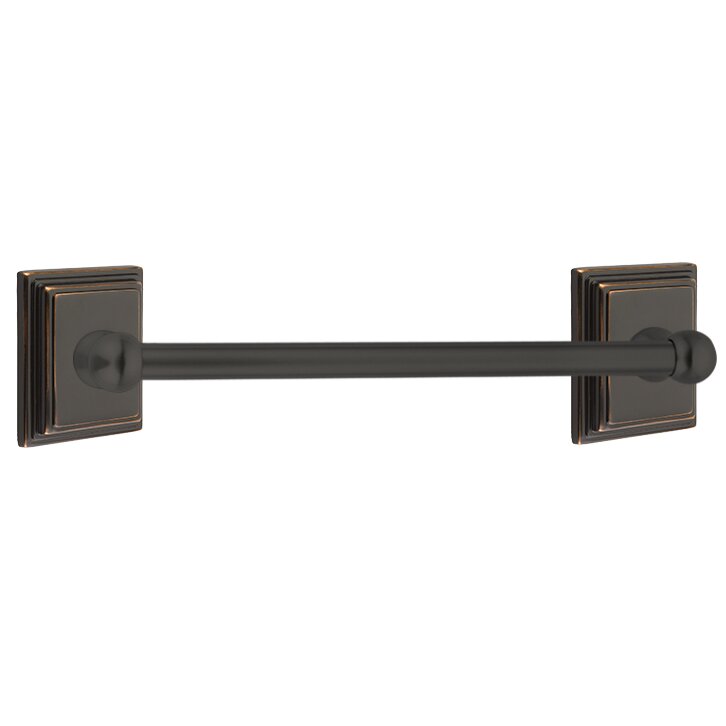 18" Single Towel Bar with Wilshire Rose in Oil Rubbed Bronze
