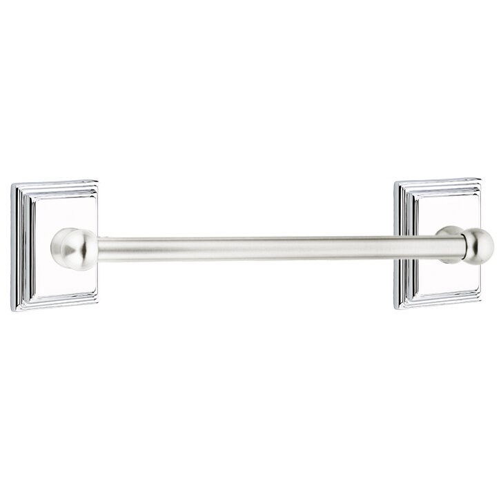 18" Single Towel Bar with Wilshire Rose in Polished Chrome