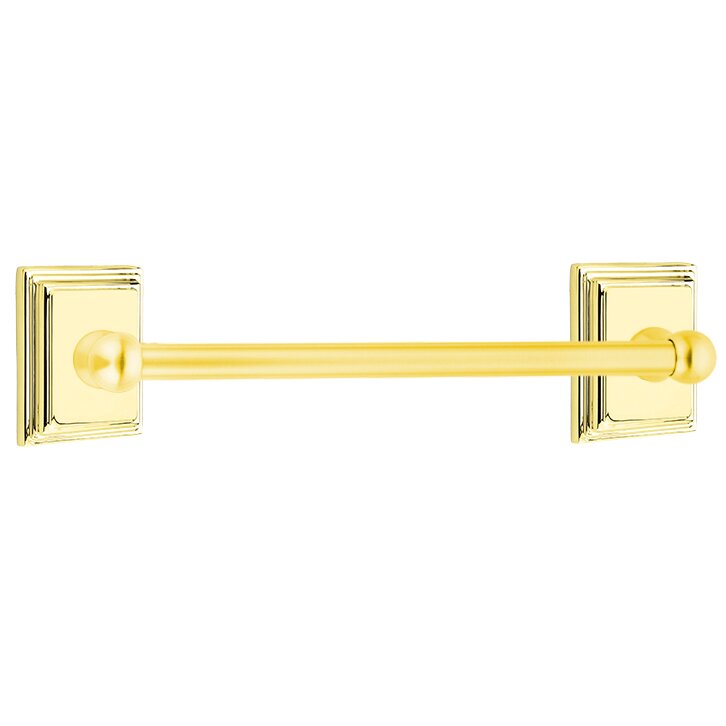 18" Single Towel Bar with Wilshire Rose in Lifetime Brass