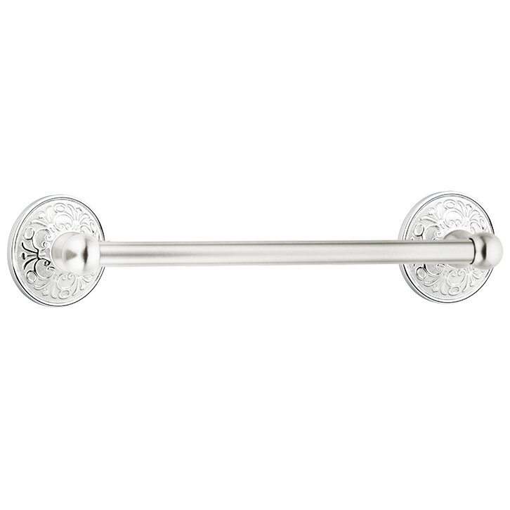 18" Single Towel Bar with Lancaster Rose in Polished Chrome