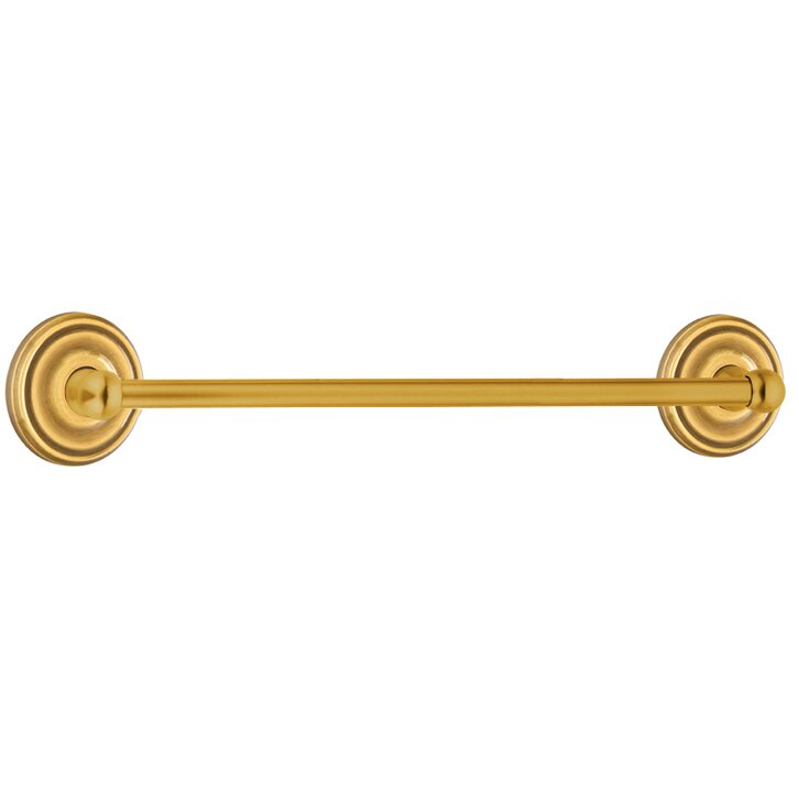 24" Single Towel Bar with Regular Rose in French Antique Brass