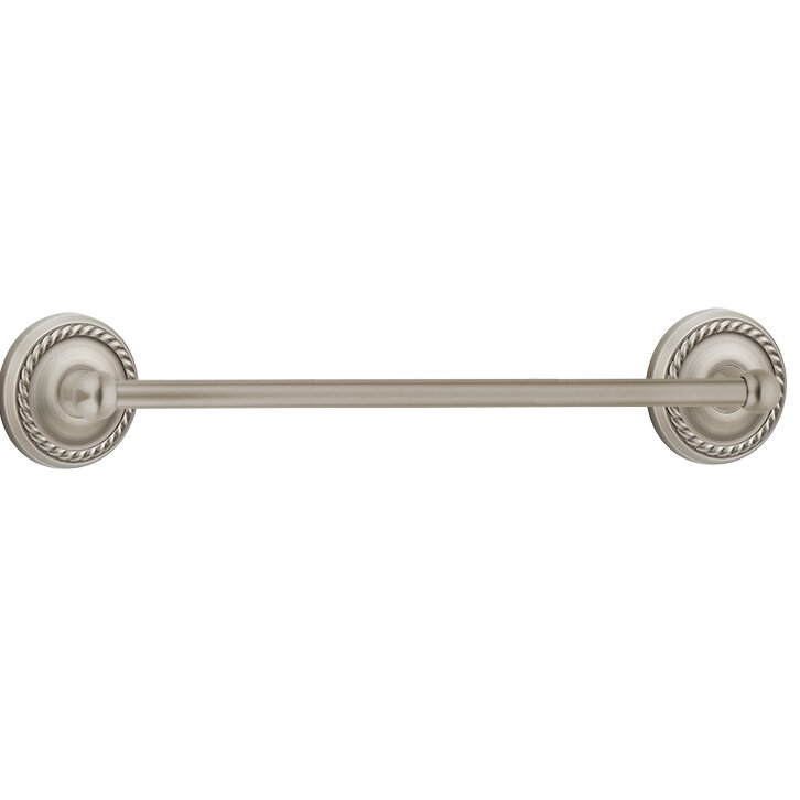 24" Single Towel Bar with Rope Rose in Pewter