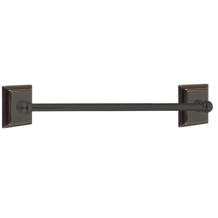 24" Single Towel Bar with Wilshire Rose in Oil Rubbed Bronze