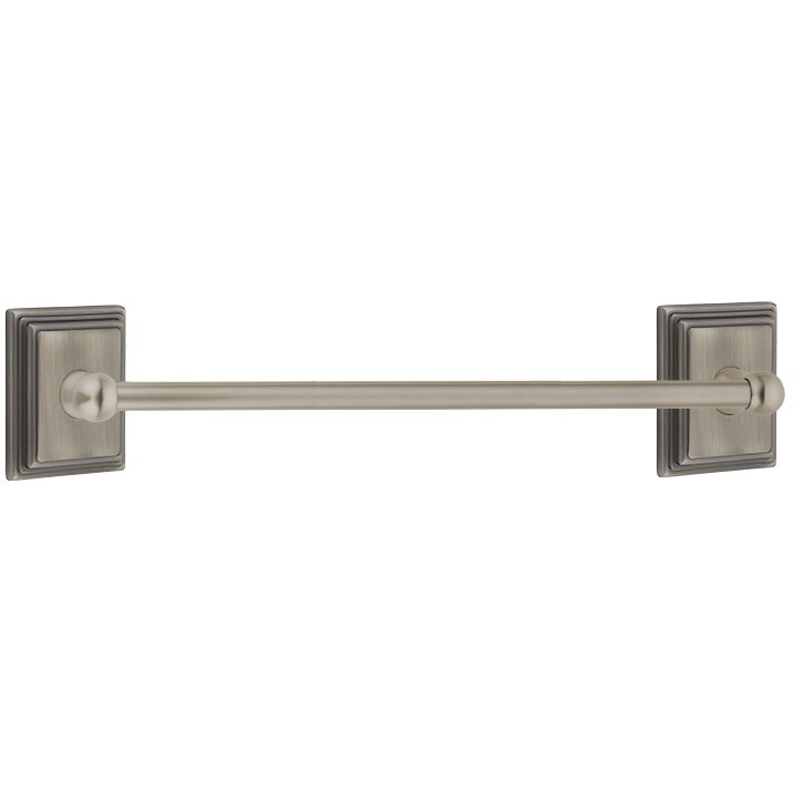 24" Single Towel Bar with Wilshire Rose in Pewter
