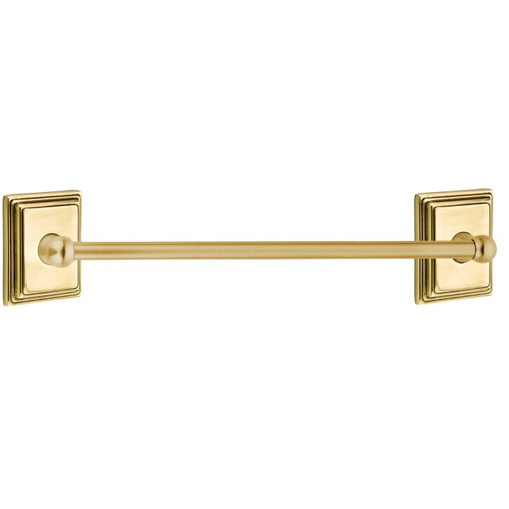 24" Single Towel Bar with Wilshire Rose in French Antique Brass