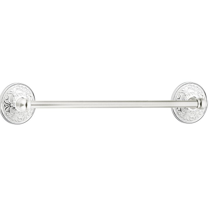 24" Single Towel Bar with Lancaster Rose in Polished Chrome