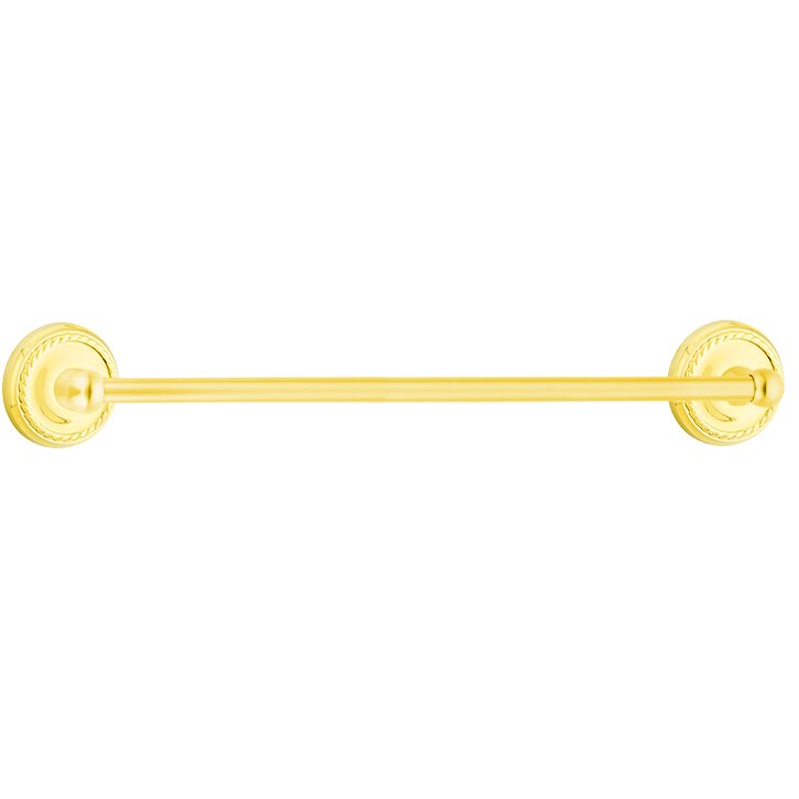 30" Single Towel Bar with Rope Rose in Lifetime Brass