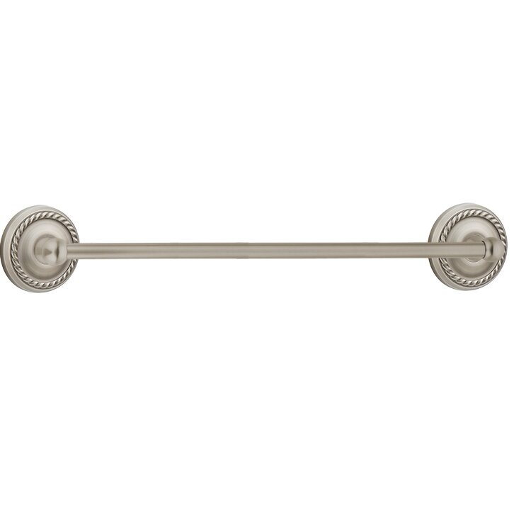30" Single Towel Bar with Rope Rose in Pewter