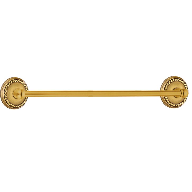 30" Single Towel Bar with Rope Rose in French Antique Brass
