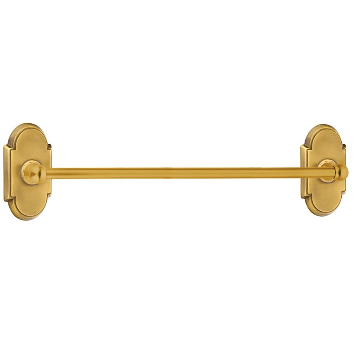 30" Single Towel Bar with #8 Rose in French Antique Brass