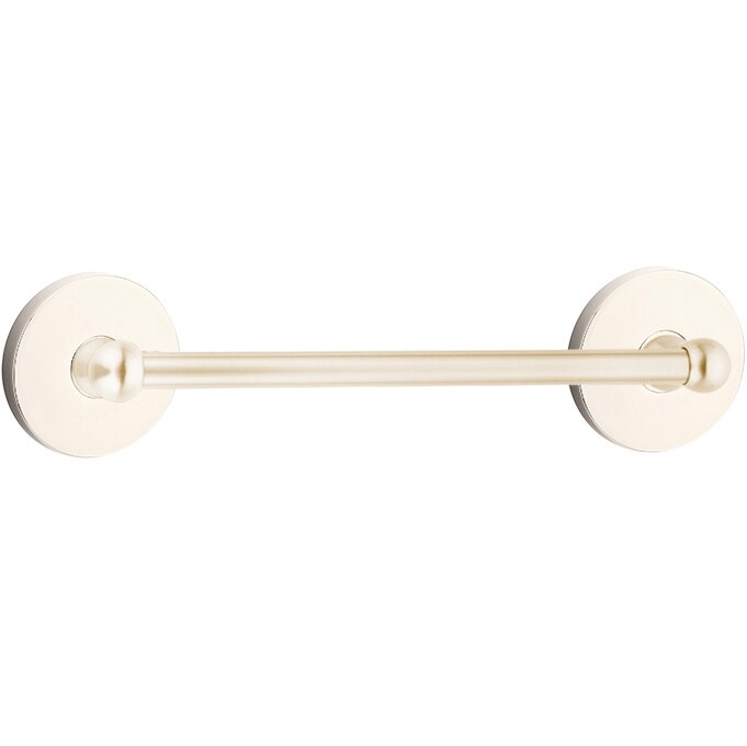 12" Single Towel Bar with Small Disk Rose in Lifetime Polished Nickel