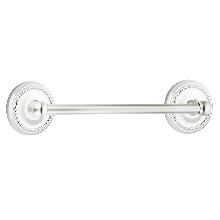 12" Single Towel Bar with Rope Rose in Polished Chrome