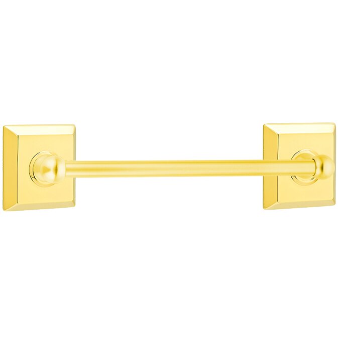 12" Single Towel Bar with Quincy Rose in Lifetime Brass