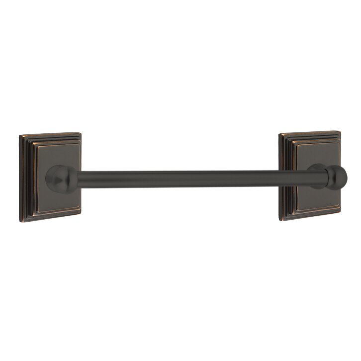 12" Single Towel Bar with Wilshire Rose in Oil Rubbed Bronze