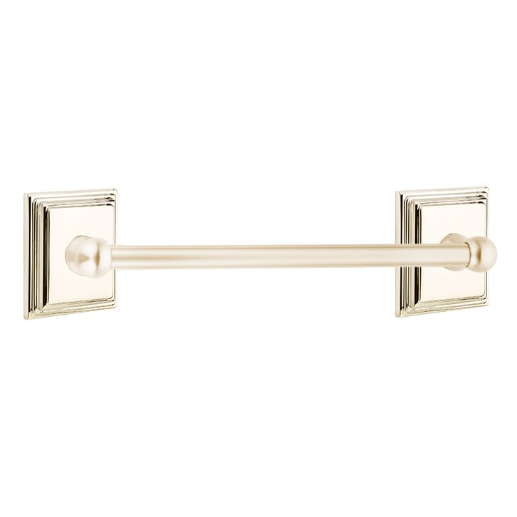 12" Single Towel Bar with Wilshire Rose in Lifetime Polished Nickel