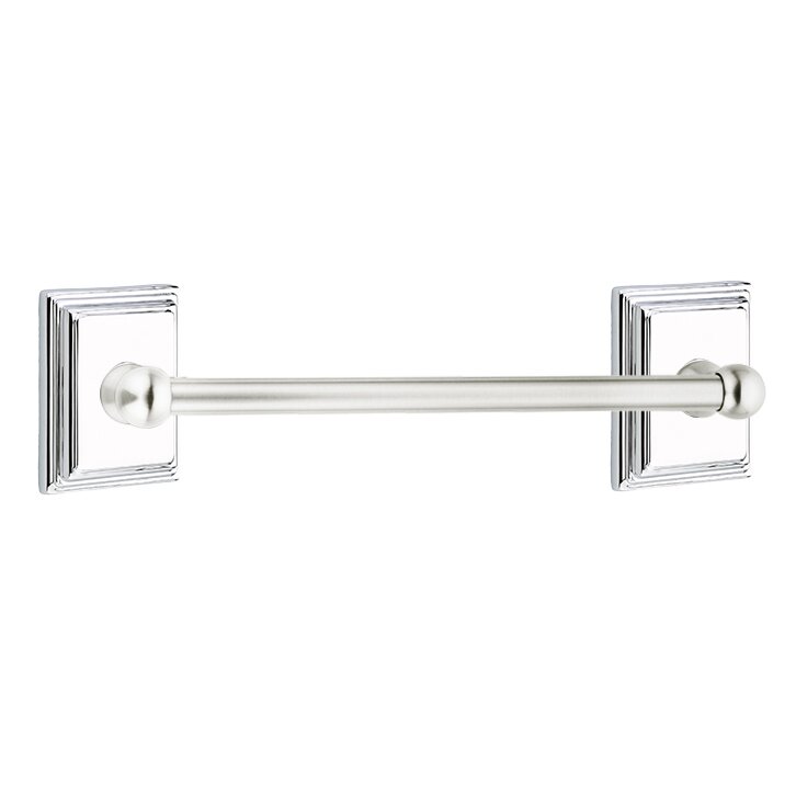 12" Single Towel Bar with Wilshire Rose in Polished Chrome