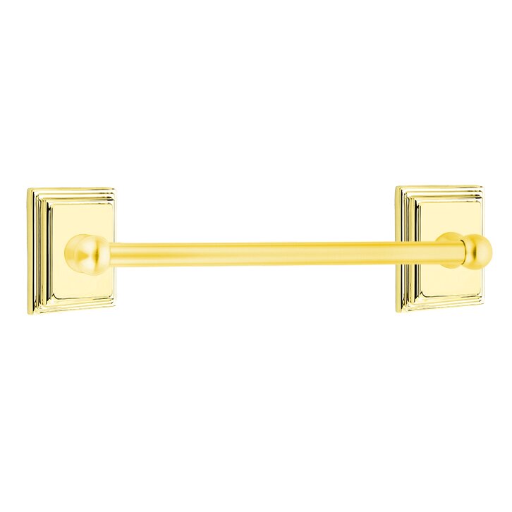 12" Single Towel Bar with Wilshire Rose in Lifetime Brass