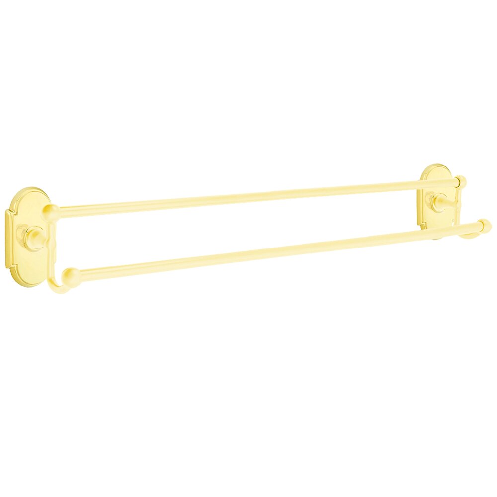 Arched 30" Double Towel Bar in Unlacquered Brass