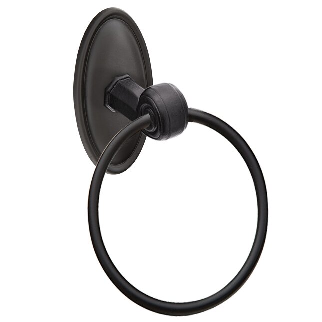 #14 Oval Towel Ring in Flat Black Bronze
