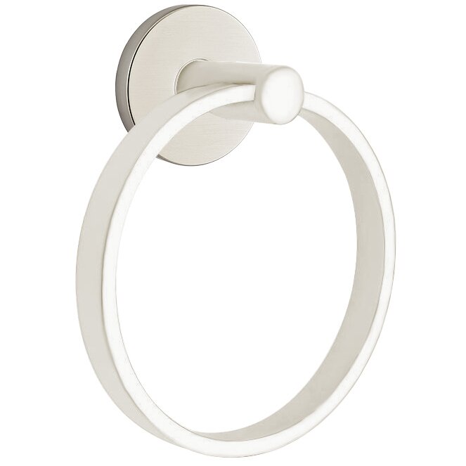 Small Disk Towel Ring in Satin Nickel