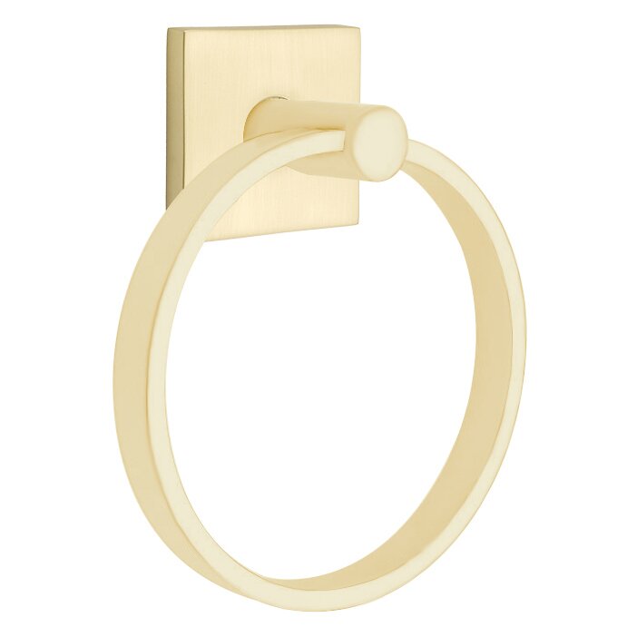 Square Towel Ring in Satin Brass