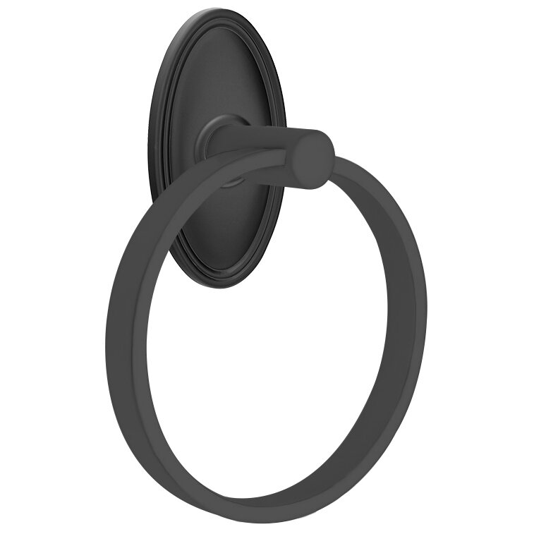 Oval Towel Ring in Flat Black