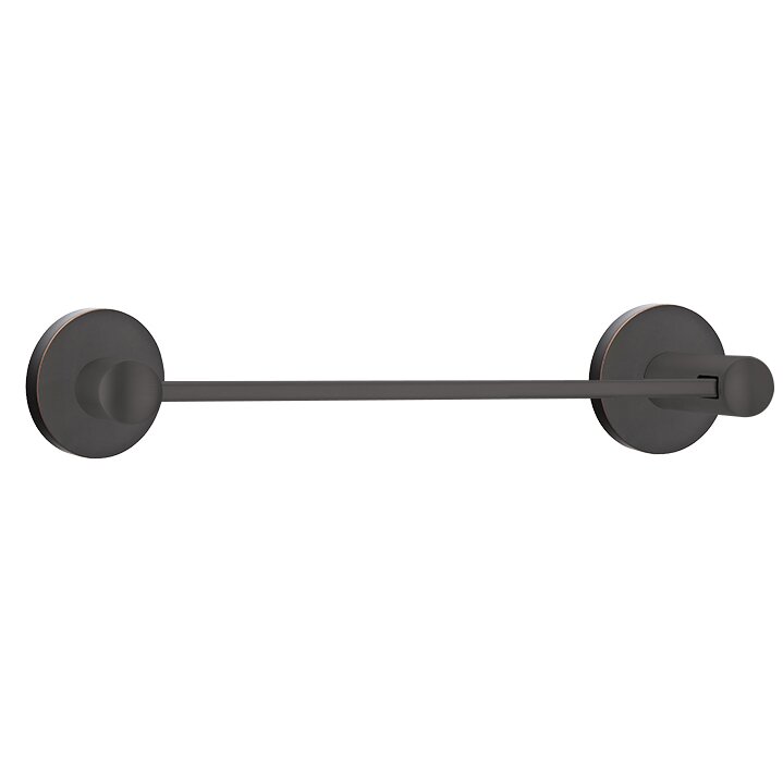 Small Disk 12" Centers Single Towel Bar in Oil Rubbed Bronze
