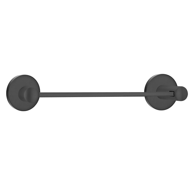 Small Disk 12" Centers Single Towel Bar in Flat Black