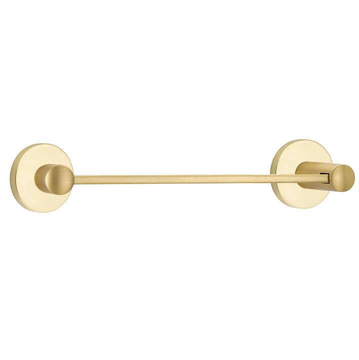 Small Disk 12" Centers Single Towel Bar in Satin Brass