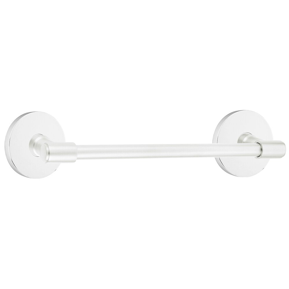18" Transitional Brass Towel Bar with Disk Rosette in Polished Chrome