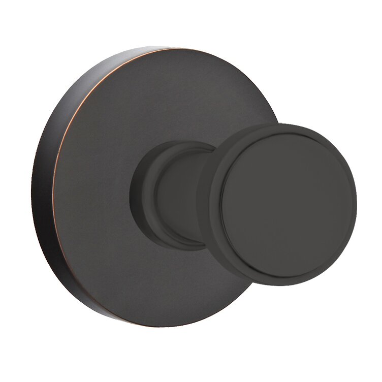Transitional Brass Hook with Small Disc Rosette in Oil Rubbed Bronze