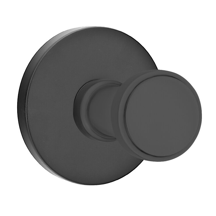 Transitional Brass Hook with Small Disc Rosette in Flat Black