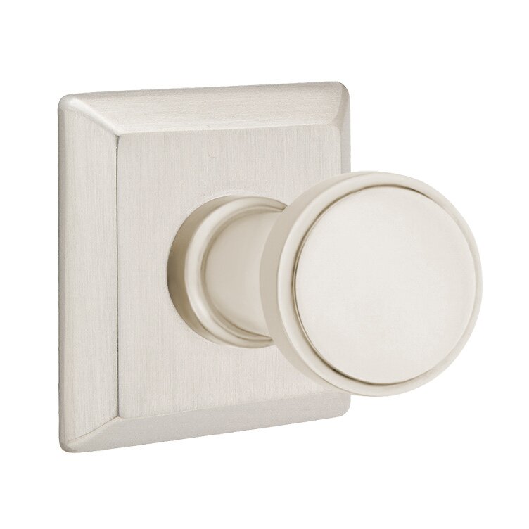 Transitional Brass Hook with Quincy Rosette in Satin Nickel