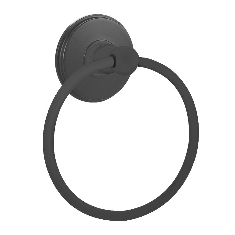 Towel Ring with Watford Rosette in Flat Black