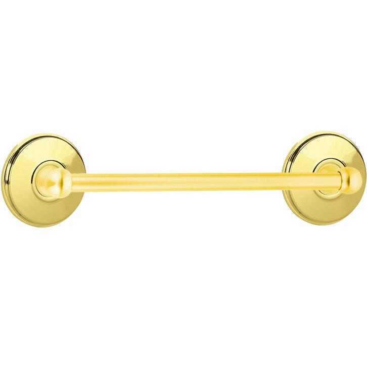 18" Single Towel Bar with Watford Rose in Lifetime Brass