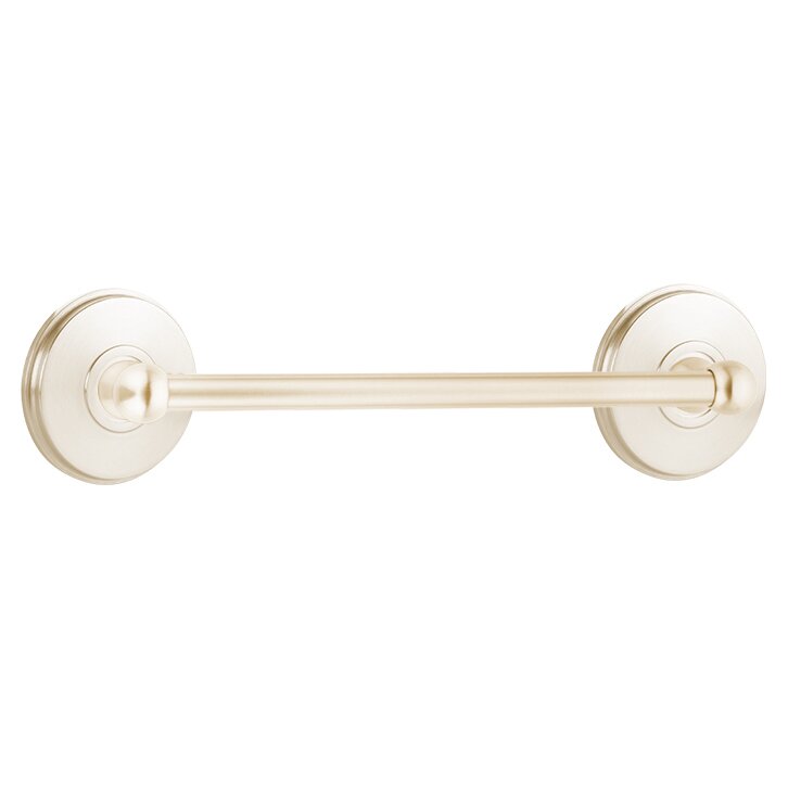 12" Single Towel Bar with Watford Rose in Lifetime Polished Nickel