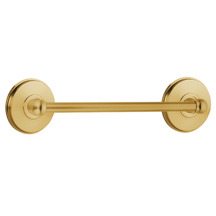 12" Single Towel Bar with Watford Rose in French Antique Brass