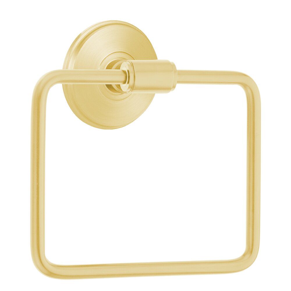 Towel Ring with Watford Rosette in Satin Brass
