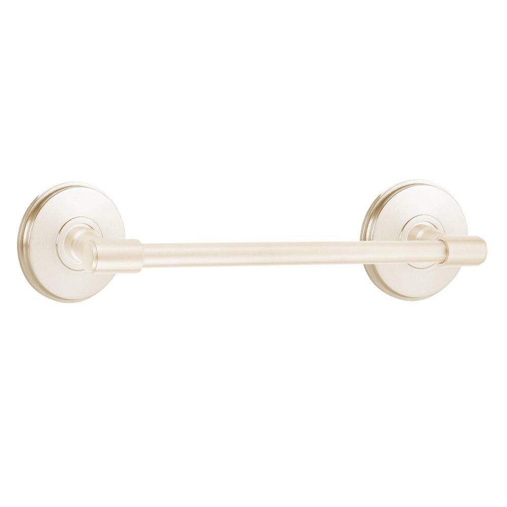 12" Towel Bar with Watford Rosette in Lifetime Polished Nickel