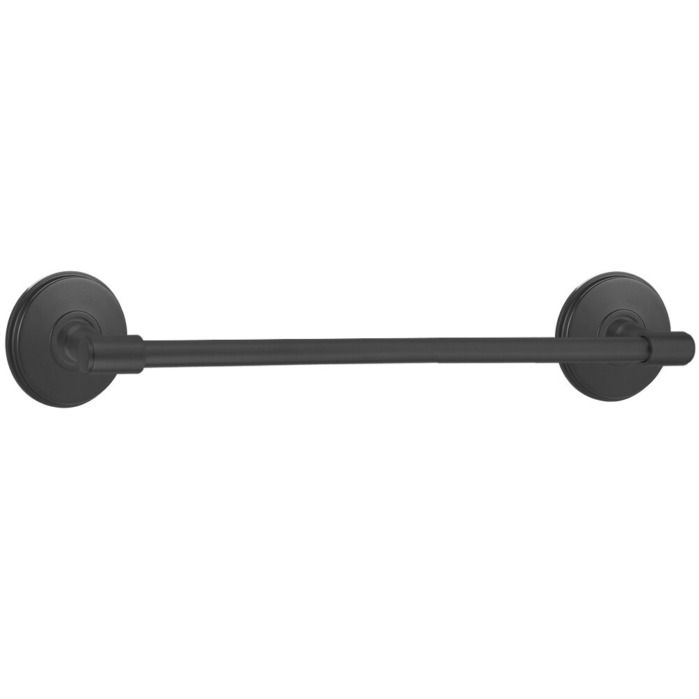 30" Towel Bar with Watford Rosette in Flat Black